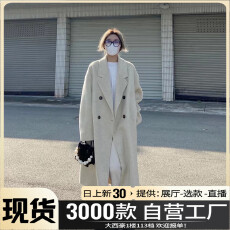 批发2025年新款春装中长款毛呢大衣<b class='q'>外套</b>女秋冬小个子黑色加厚呢子夏季