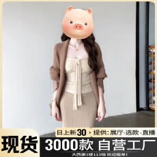 批发2025新款巨好看掐腰针织毛衣连衣裙子女秋季穿搭三件套装长裙秋<b class='q'>冬</b>