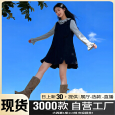 批发法式黑色背心连衣裙子女2025新款秋<b class='q'>冬</b>季小个子穿搭短裙套装高级感