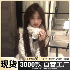 批发羊羔毛绒保暖马甲女款2025新款冬季翻领背心独特漂亮叠穿马夹外穿