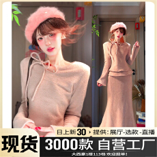 批发法式清冷富家千金感miu系穿搭针织<b class='q'>连衣裙</b>女2025新款秋冬生日裙子