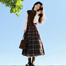 批发韩系学院风穿搭一整<b class='q'>套装</b>女秋冬季2026新款今年流行爆款高级感长裙