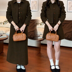 批发2026新款韩系高智感穿搭一整套小香风<b class='q'>连衣裙</b>女秋冬季收腰显瘦长裙