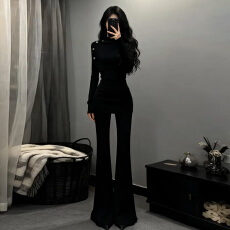 批发绝美巨好看咖色针织内搭打底衫女秋冬季2026新款斗篷上衣<b class='q'>两件套</b>装