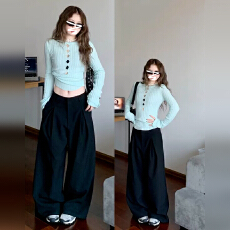 批发高级感紫色镂空针织衫2025早初秋新款女装设计感小众薄款长袖上衣