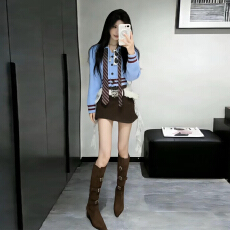 批发美式复古学院风巨好看超火穿搭独特漂亮套装裙子女<b class='q'>秋</b>冬季2026新款