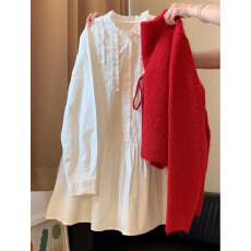 批发新年红色<b class='q'>毛衣</b>吊带半身裙套装女2026新款春季巨好看穿搭一整套短裙