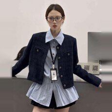 批发2026新款韩系条纹白色长袖衬衫外套女春季衬衣内搭设计感收腰上衣