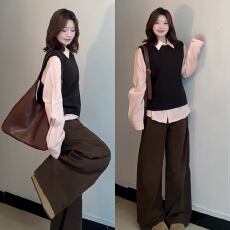 批发韩系巨好看<b class='q'>衬衫</b>马甲三件套<b class='q'>装</b>女早春季2026新款气质一整套ootd穿搭