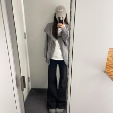 批发灰色小香风短款卫衣外套女早春季2026新爆款连帽拉链毛衣开衫上衣