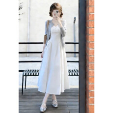 批发法式白色吊带<b class='q'>连衣</b>裙子女春夏季2026新款高级感超好看气质显瘦<b class='q'>长裙</b>