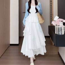 批发早春2026新款女高级感时尚套装连衣裙子茶系巨好看穿搭搭配一整套