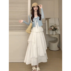 批发早春2026新款女高级感时尚套装连衣裙子茶系巨好看穿搭搭配一整套