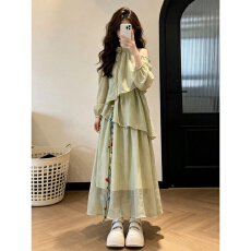 批发清冷感新中式露肩<b class='q'>雪纺</b><b class='q'>连衣裙</b>子女初夏季2026新款气质绝美绿色长裙