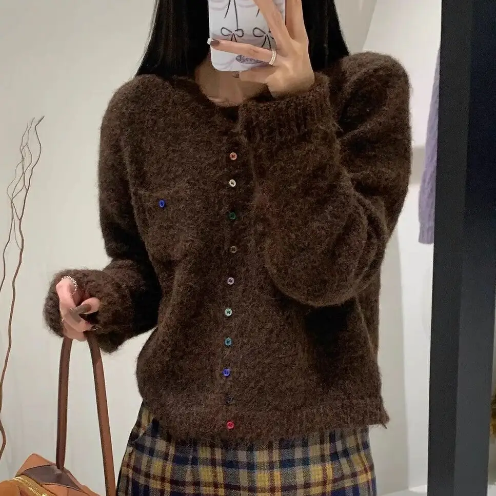 알파카 니트 긴소매 스웨터 상세 이미지 3