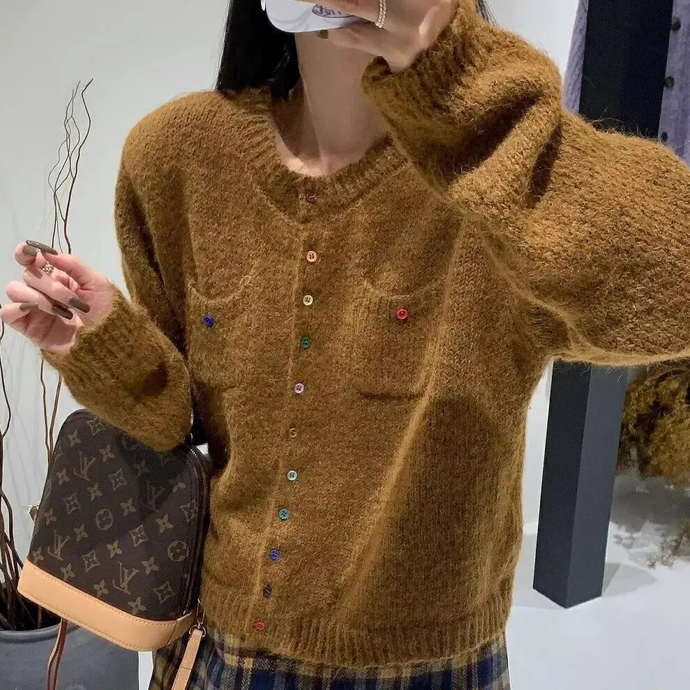 알파카 니트 긴소매 스웨터 상세 이미지 6