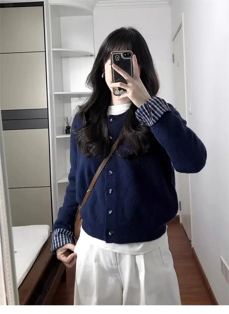 투레이어 네이비 울 가디건 상세 이미지 2