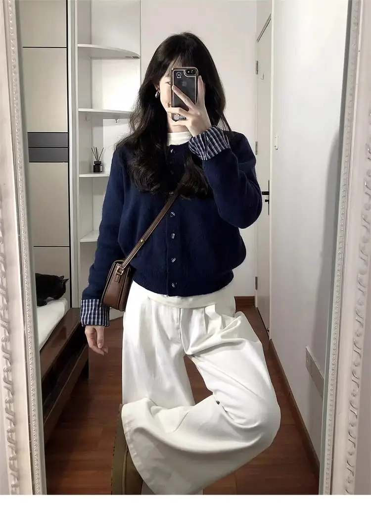 투레이어 네이비 울 가디건 상세 이미지 3