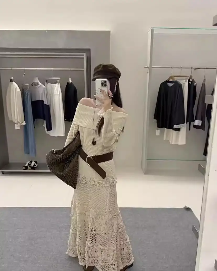 오프숄더 니트 티셔츠 상세 이미지 3