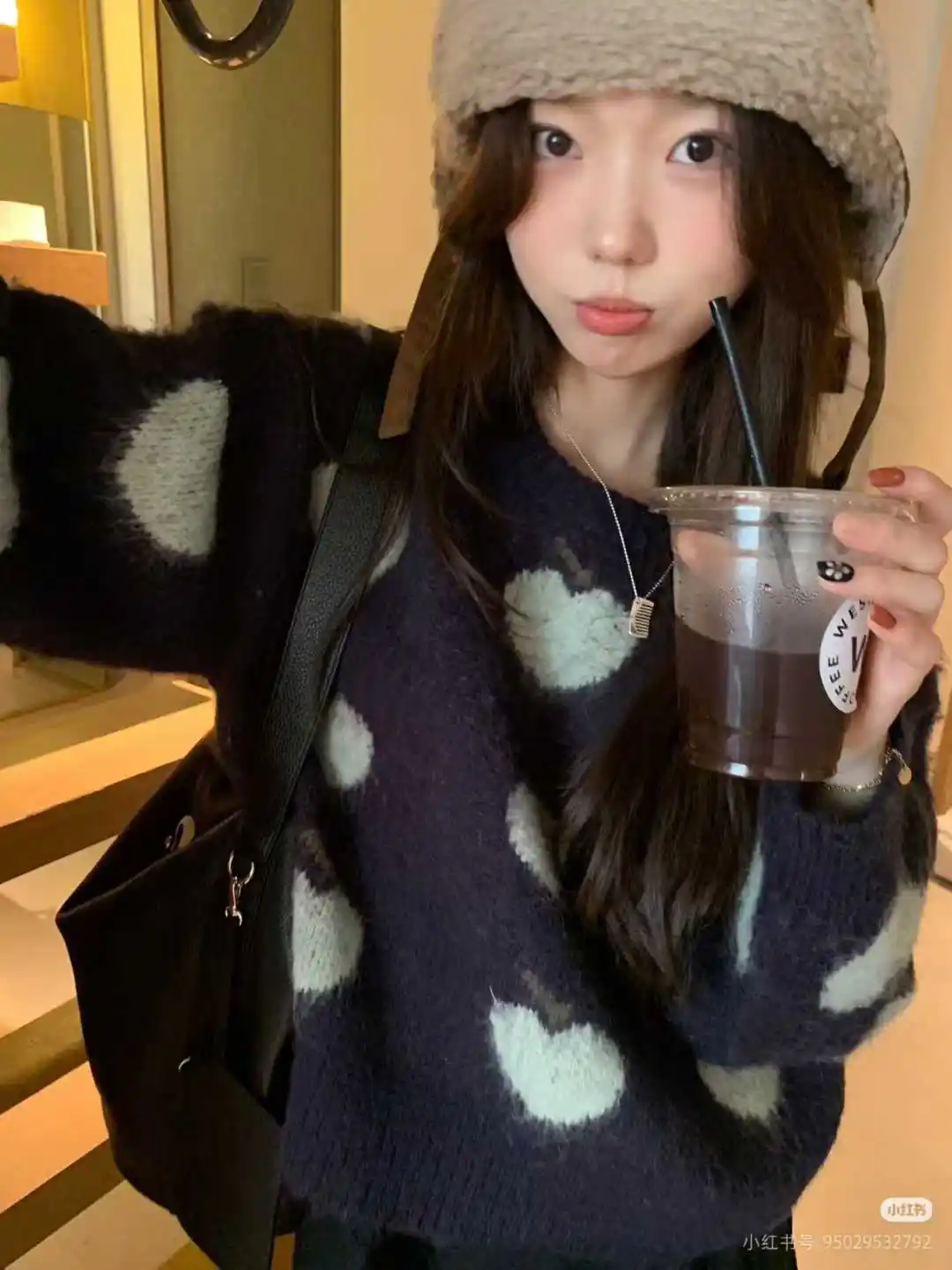 하트 자카드 니트 상세 이미지 4