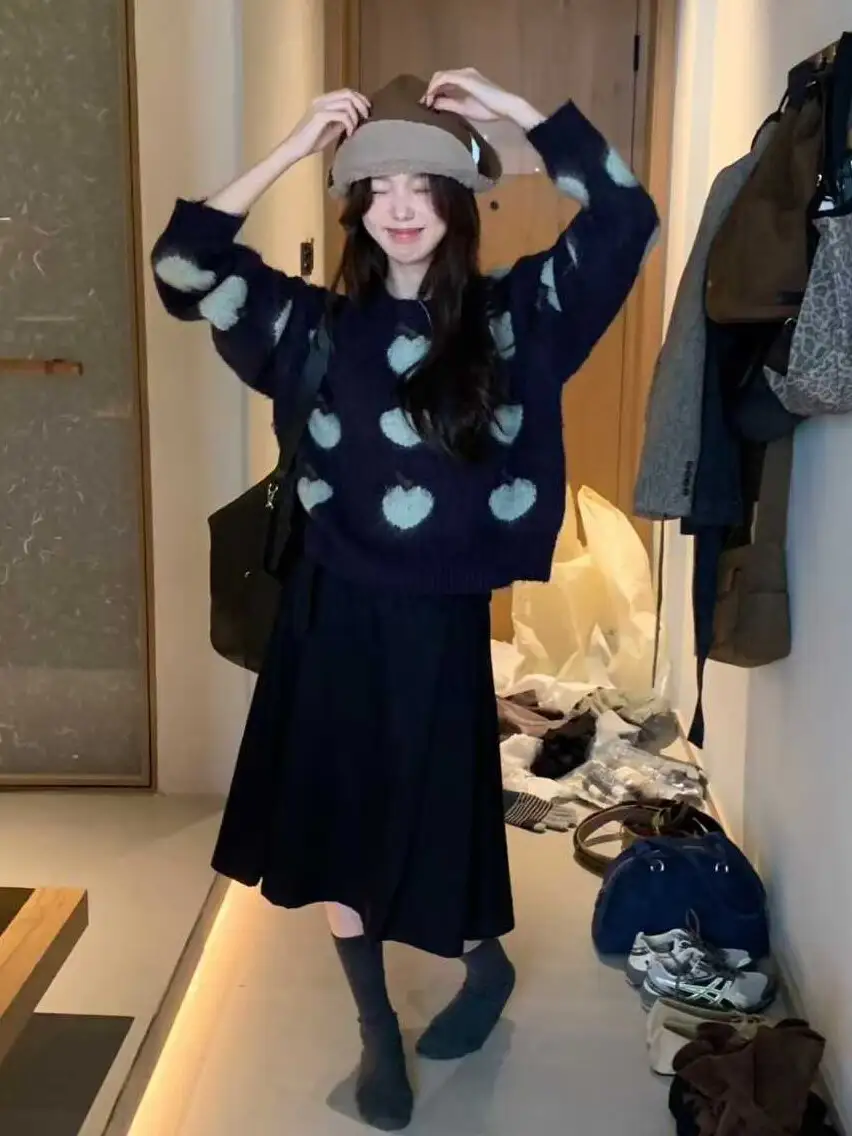 하트 자카드 니트 상세 이미지 5