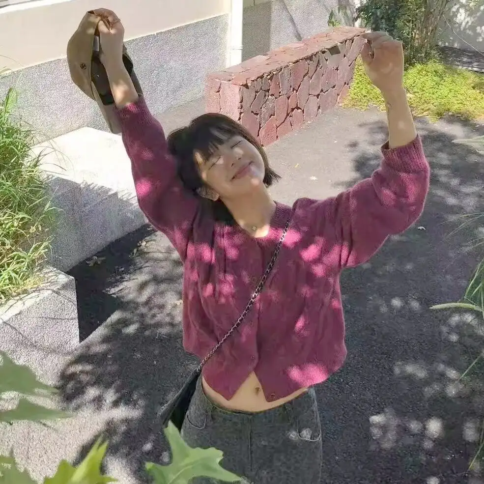 꽈배기 울 100% 라운드넥 가디건 상세 이미지 3
