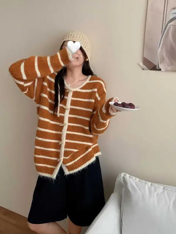스트라이프 울 가디건 상세 이미지 6