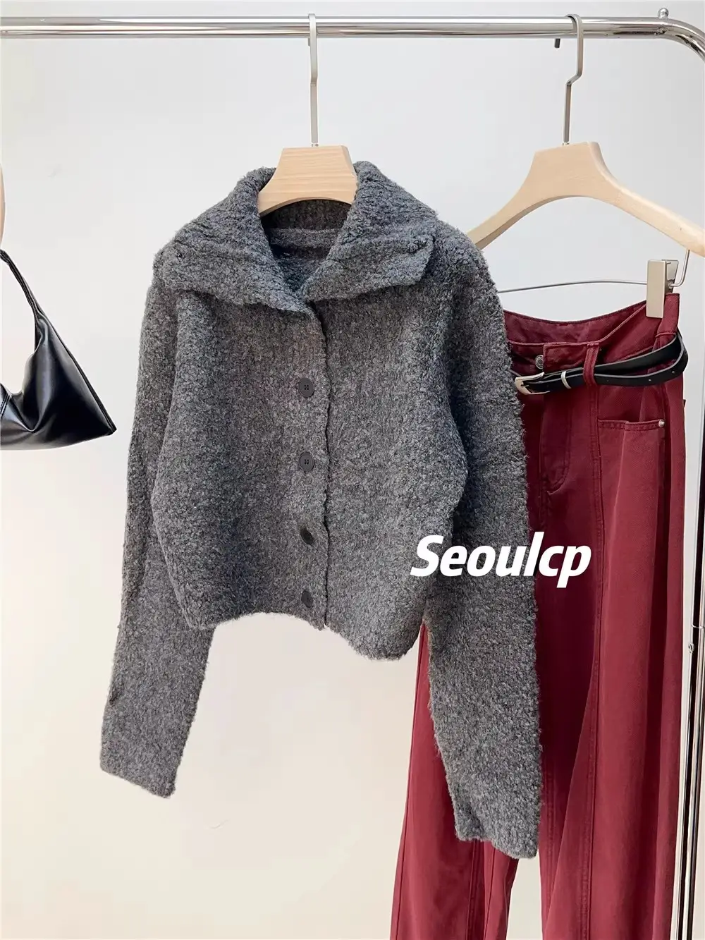 한국인기 캔디컬러 하이넥 니트 가디건 상세 이미지 6