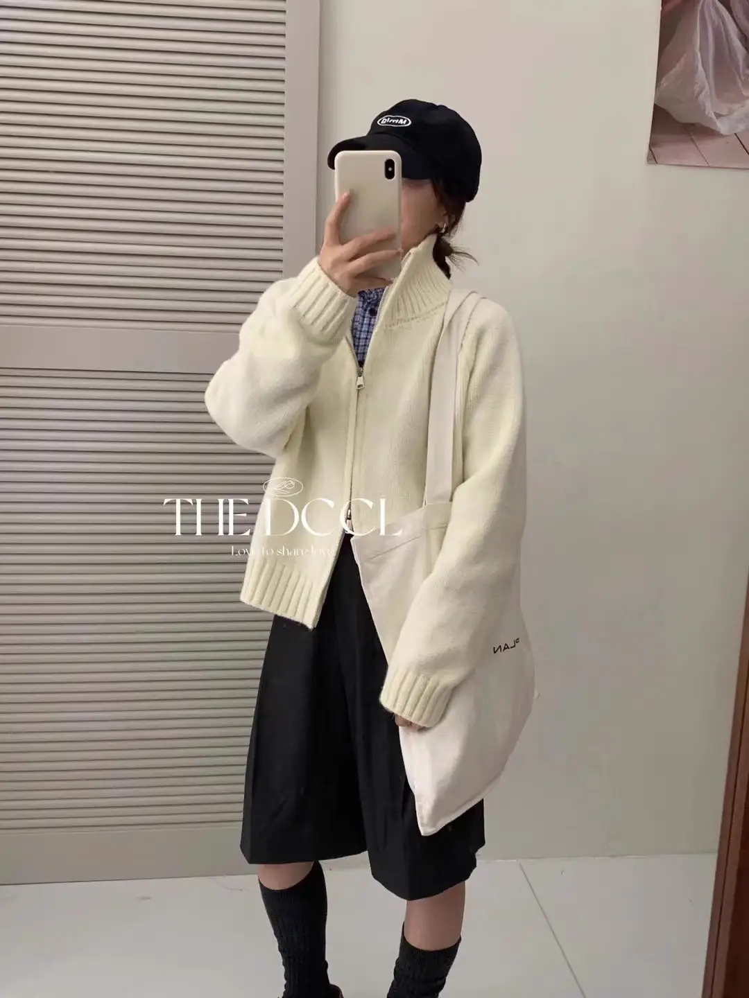한국인기 루즈핏 스탠드 칼라 크롭 더블 지퍼 가디건 상세 이미지 5