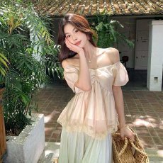 批发GS.GOOD START-主打调性美夏法式气质甜美<b class='q'>蕾丝</b>缎面娃娃小衫