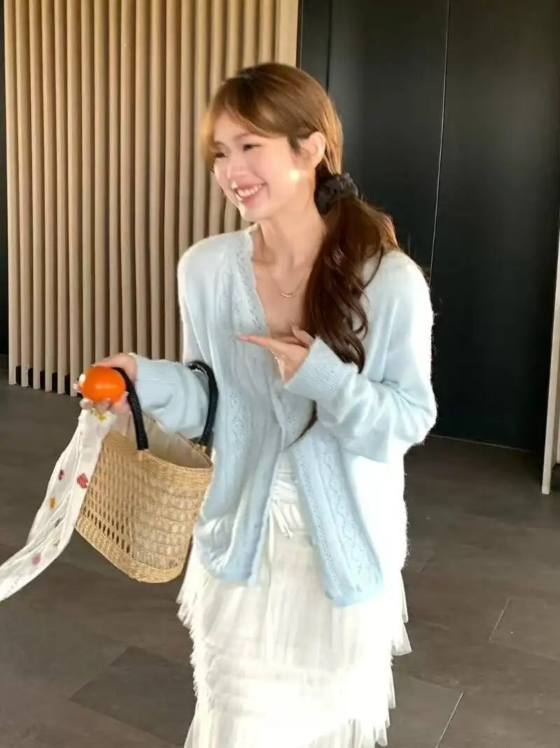 모헤어 레이스 칼라 니트 가디건 상세 이미지 5