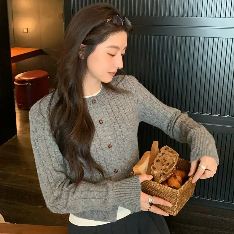 한국인기 꽈배기 니트 가디건 상세 이미지 2