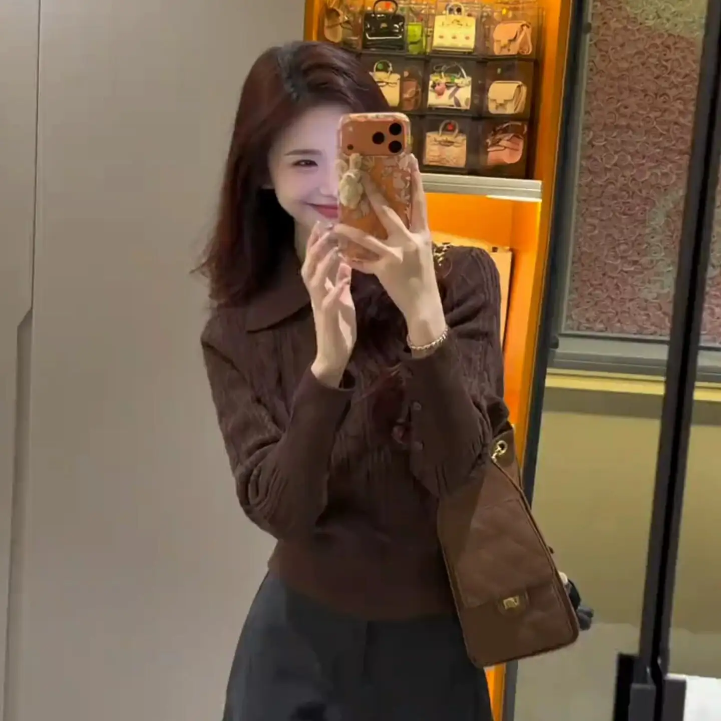 폴드 칼라 꽈배기 니트 상세 이미지 4