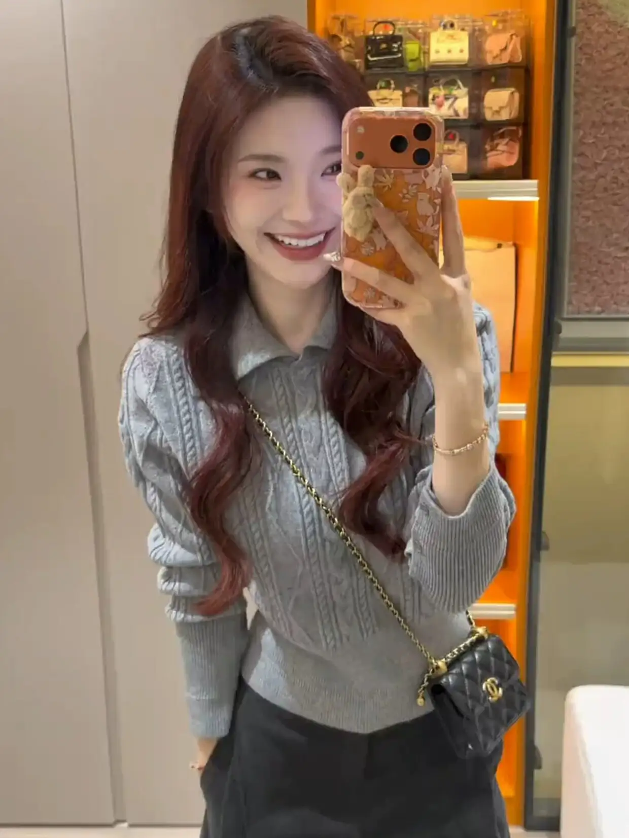 폴드 칼라 꽈배기 니트 상세 이미지 5