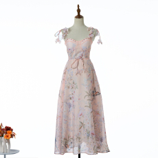 批发实拍夏新款花卉印花吊带鱼骨收腰仙女连衣裙旅游度假裙子17色