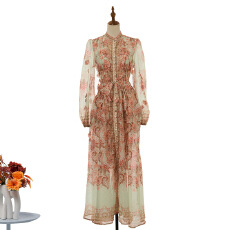 批发实拍新款重工艺定位手工吊吊花长款<b class='q'>连衣裙</b>两件套 15色