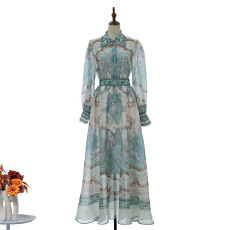 批发实拍新款佩斯利印花工艺玫瑰花开松紧腰超大裙摆套装裙36色