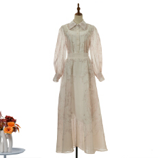 批发实拍新款佩斯利印花工艺玫瑰花开松紧腰超大裙摆套装裙39色