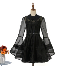 批发实拍2026度假成衣新款桑蚕丝<b class='q'>灯笼</b>廓形迷你连衣<b class='q'>裙</b>2 色