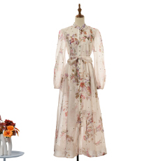 批发实拍奢华47色钉钻系带超<b class='q'>修身</b>大摆型丝麻长款连衣<b class='q'>裙</b>配吊带