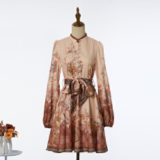 批发实拍新款 2026<b class='q'>春</b>季成衣亚麻纽扣细节迷你连衣裙 3色 新增色