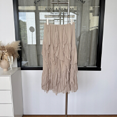 批发不规则荷叶边下摆半身裙<b class='q'>长裙</b>显瘦