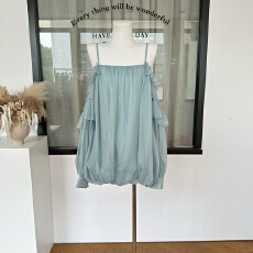 批发Hotdog 热狗很辣【梦野长廊】<b class='q'>荷叶边</b>花苞吊带裙女清冷气质<b class='q'>连衣裙</b>