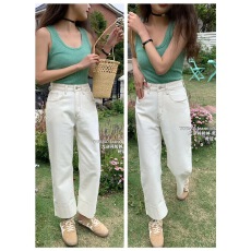 批发YOUMO有陌16293春<b class='q'>夏</b>2025新款宽边牛仔裤女高腰九分直筒裤阔腿裤