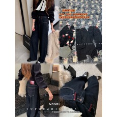 批发OUZHI欧制82277高腰阔腿<b class='q'>牛仔裤</b><b class='q'>女</b>秋冬加绒<b class='q'>韩版</b>宽松垂感直筒拖地裤