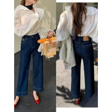 批发2025春季四面弹舒适显瘦有型宽松百搭<b class='q'>九分</b>直筒裤休闲<b class='q'>牛仔裤</b>82325