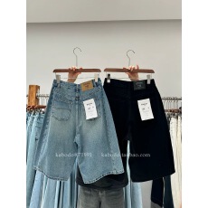 批发卡布71960<b class='q'>牛仔</b><b class='q'>短裤</b>女71991金靖同款中裤Kabodo<b class='q'>高腰</b>A字五分灯笼裤