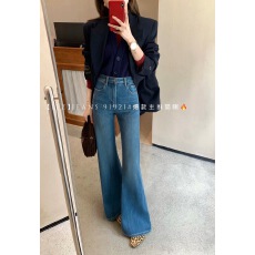 批发2026春新款IEZ91921-2爆款四面弹不贴腿微喇裤显瘦直筒喇叭裤女