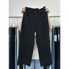 批发Kabodo73157卡布<b class='q'>牛仔裤</b>女2026春新款阔腿高腰双扣显瘦九分奶奶裤