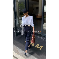 批发IEZ91979四面弹九分法棍裤女2026春季百搭梨形小个子直筒<b class='q'>牛仔裤</b>